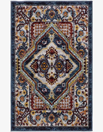 Navy Blue Kamala Washable Rug