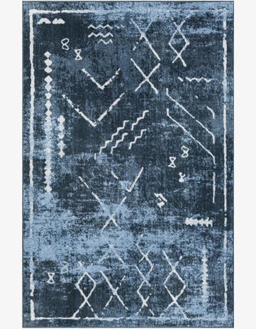 Navy Blue Kamala Washable Rug