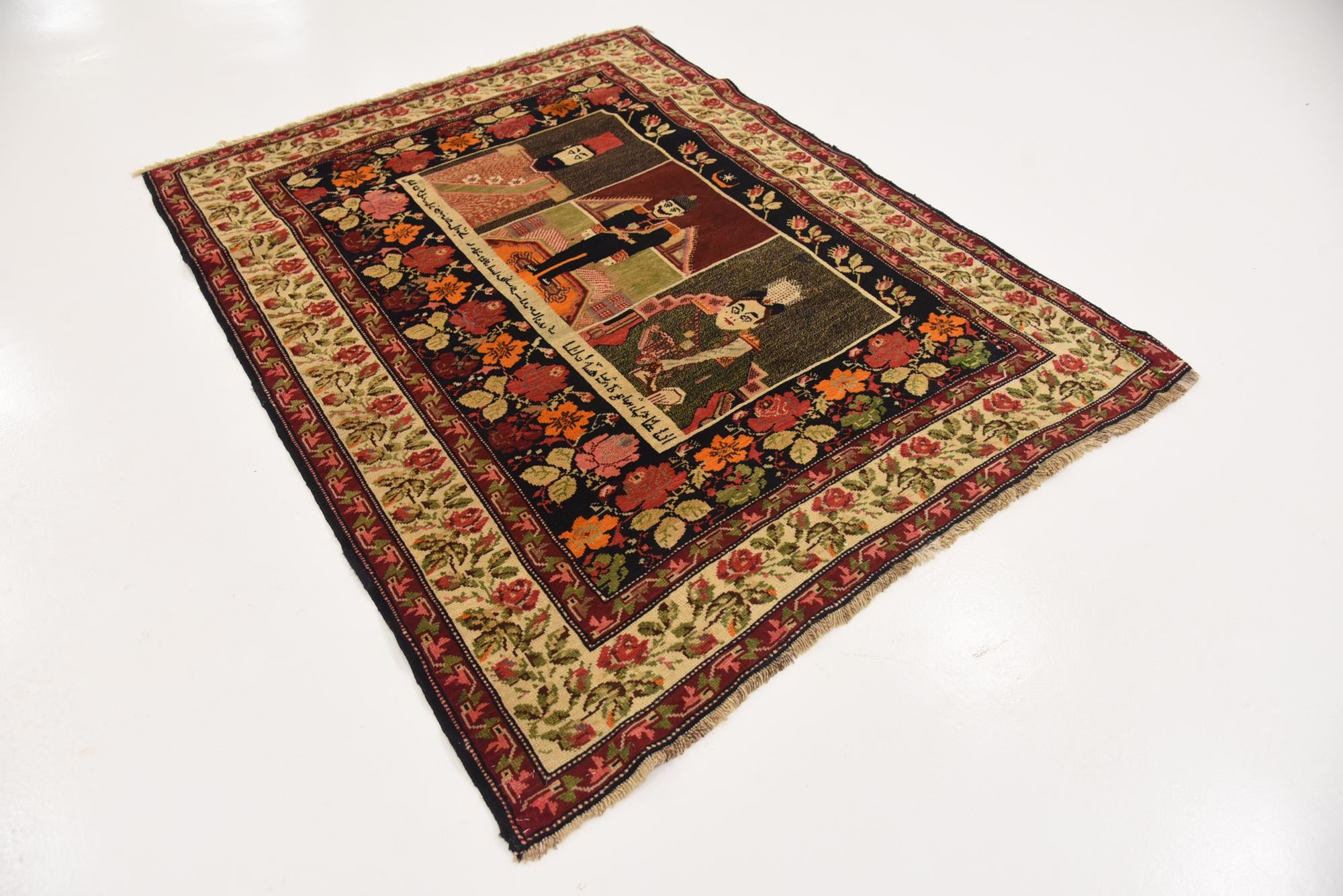 4' 4 x 5' 9 Hand Knotted Karabakh Wool Rug