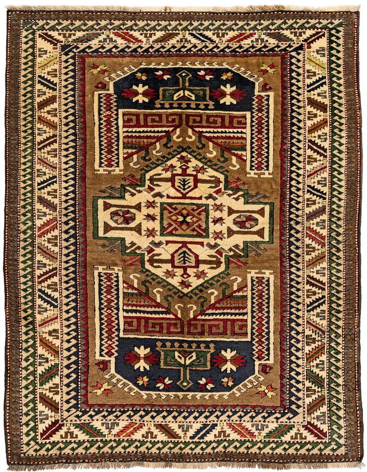 Detail image of 4' 4 x 6' 6 Hand Knotted Kars Wool Rug