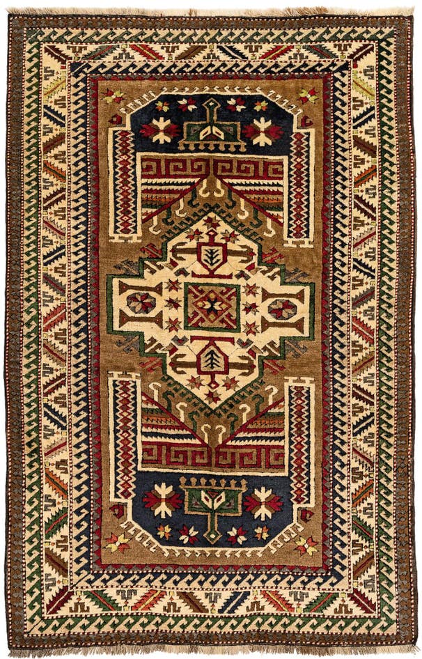 Detail image of 4' 4 x 6' 6 Hand Knotted Kars Wool Rug