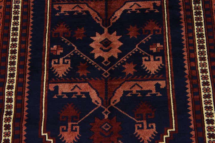 3' 5 x 6' 5 Hand Knotted Kars Oriental Wool Rug
