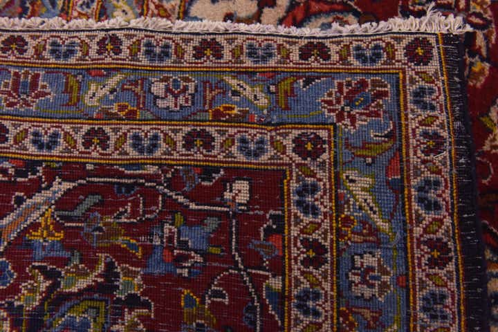9' 10 x 12' 8 Hand Knotted Kashan Persian Wool Rug