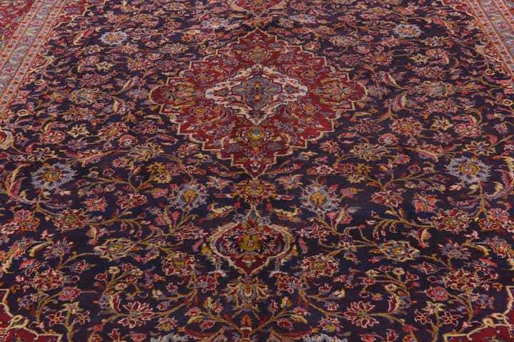 9' 10 x 12' 8 Hand Knotted Kashan Persian Wool Rug