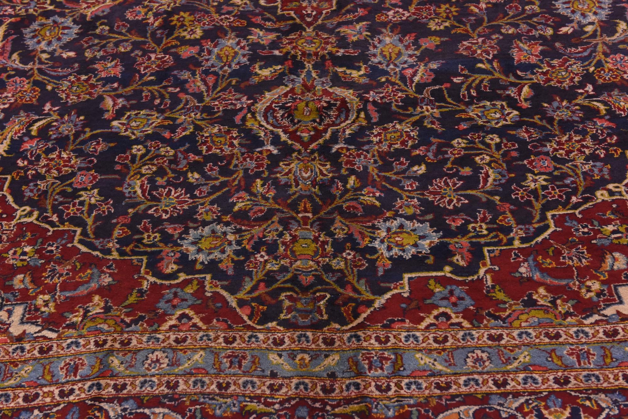9' 10 x 12' 8 Hand Knotted Kashan Persian Wool Rug