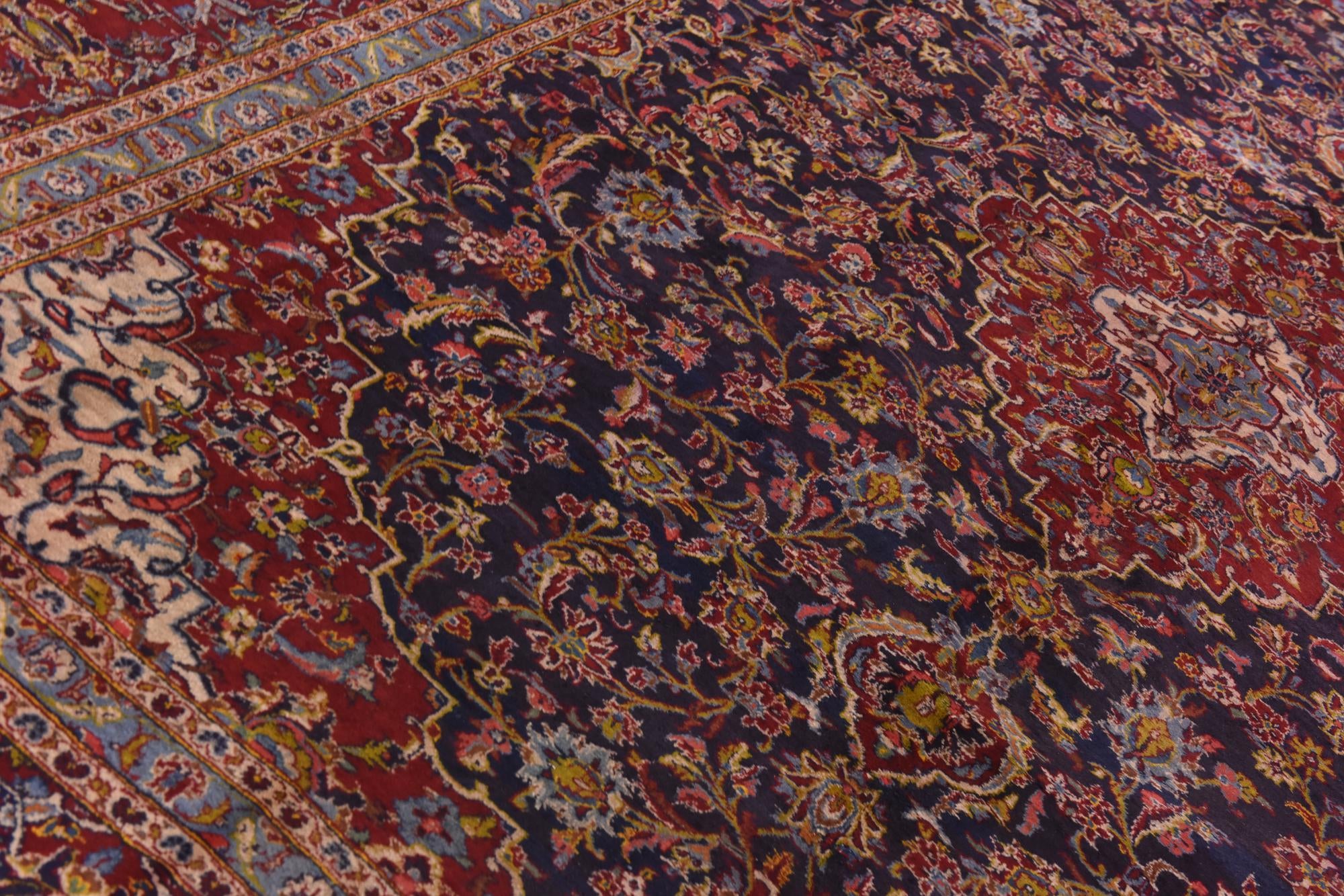 9' 10 x 12' 8 Hand Knotted Kashan Persian Wool Rug