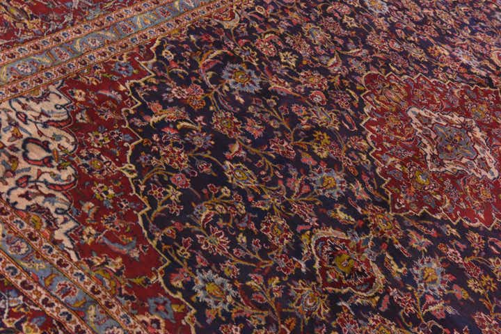 9' 10 x 12' 8 Hand Knotted Kashan Persian Wool Rug