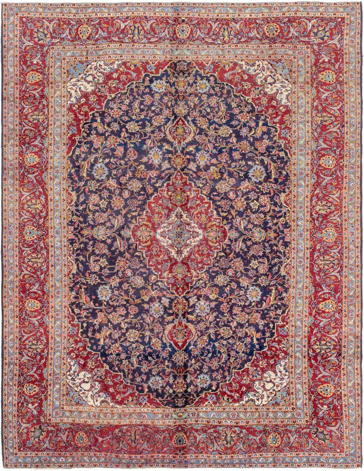 9' 10 x 12' 8 Hand Knotted Kashan Persian Wool Rug