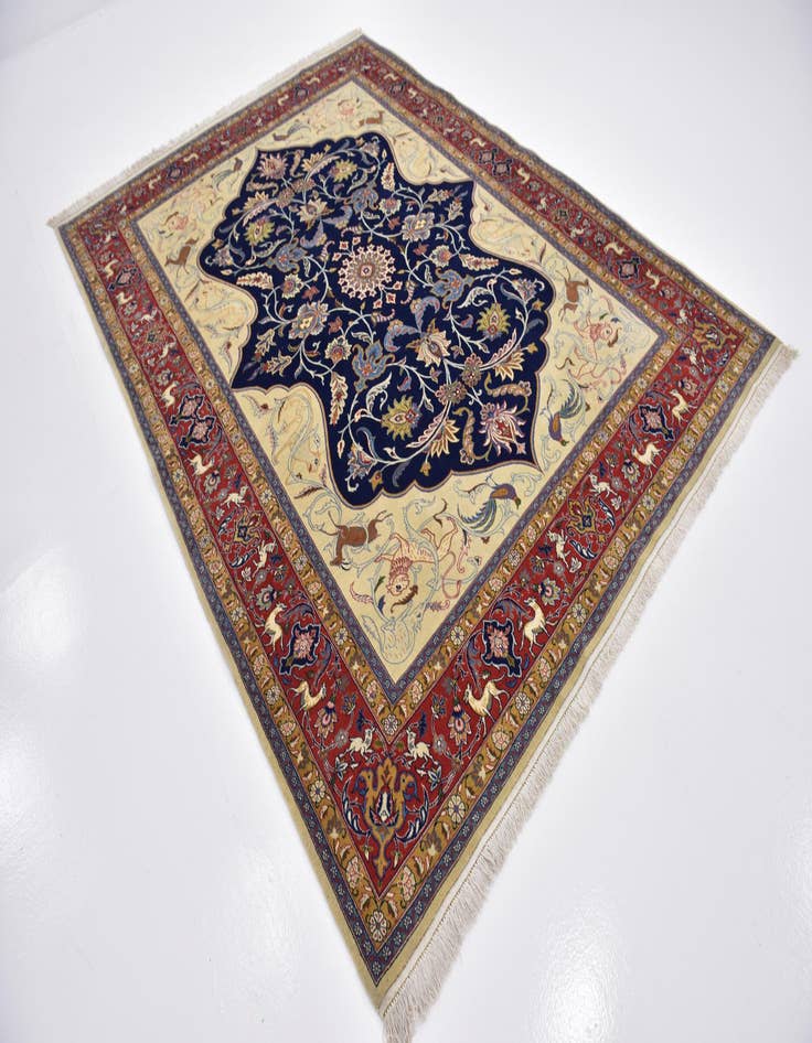 Detail image of 6' 10 x 9' 6  Hand Knotted Kashan Persian Rug