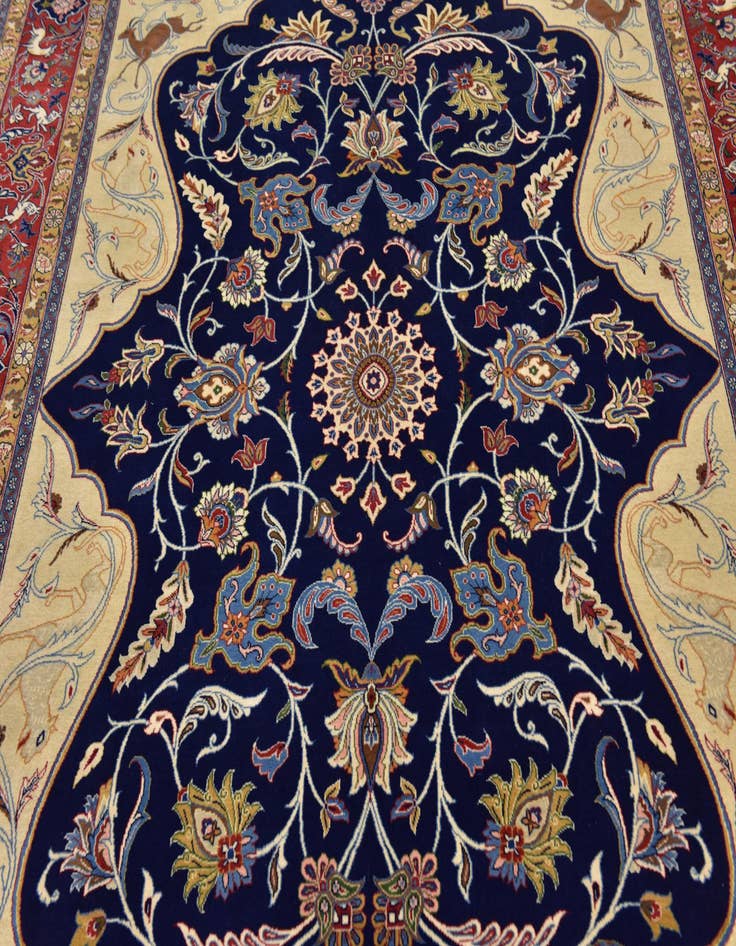 Detail image of 6' 10 x 9' 6  Hand Knotted Kashan Persian Rug