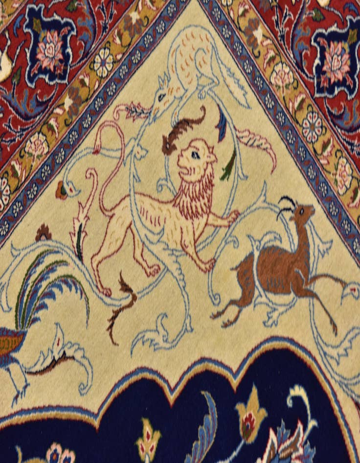 Detail image of 6' 10 x 9' 6  Hand Knotted Kashan Persian Rug