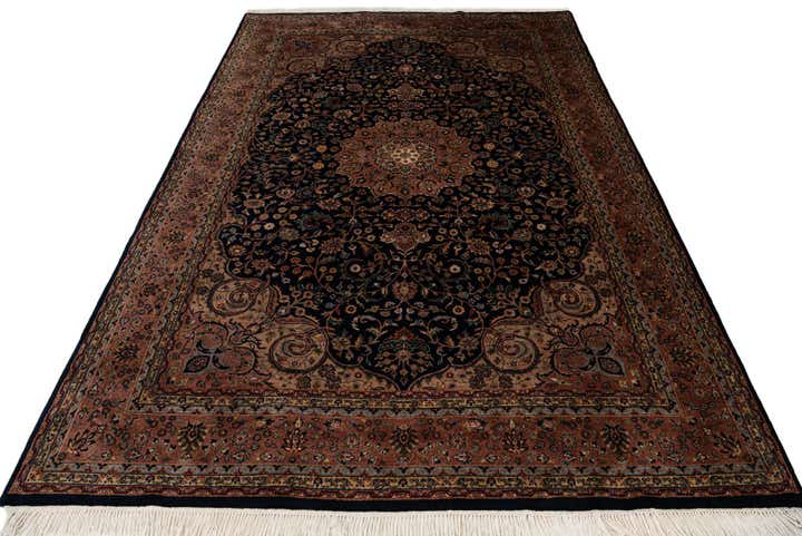 6' 7 x 10' Hand Knotted Kashan Oriental Wool Rug