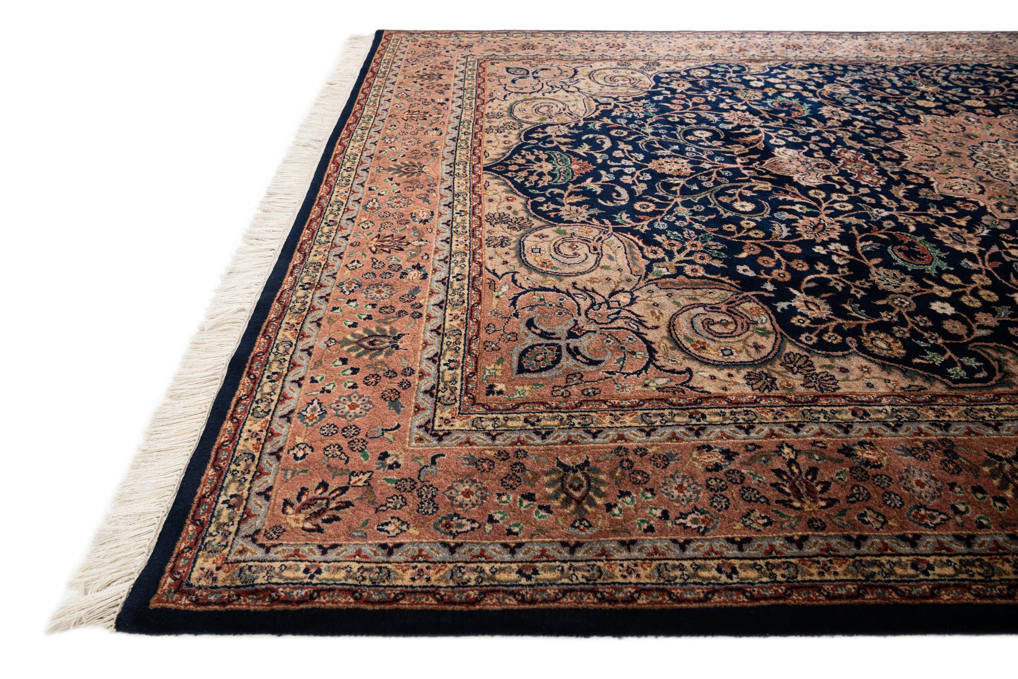 6' 7 x 10' Hand Knotted Kashan Oriental Wool Rug