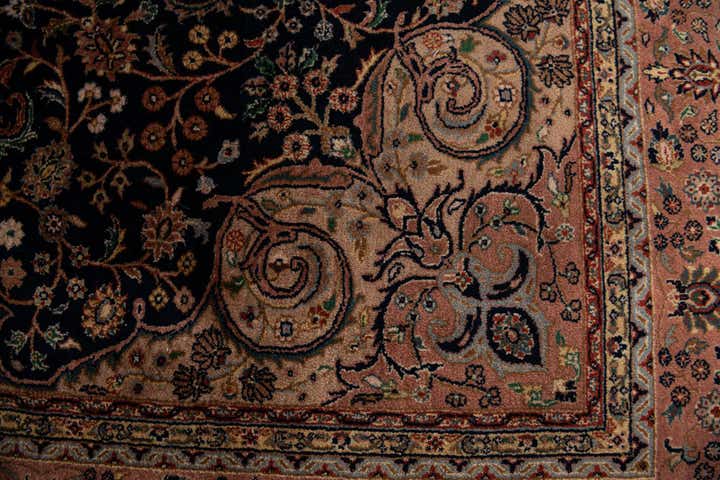6' 7 x 10' Hand Knotted Kashan Oriental Wool Rug