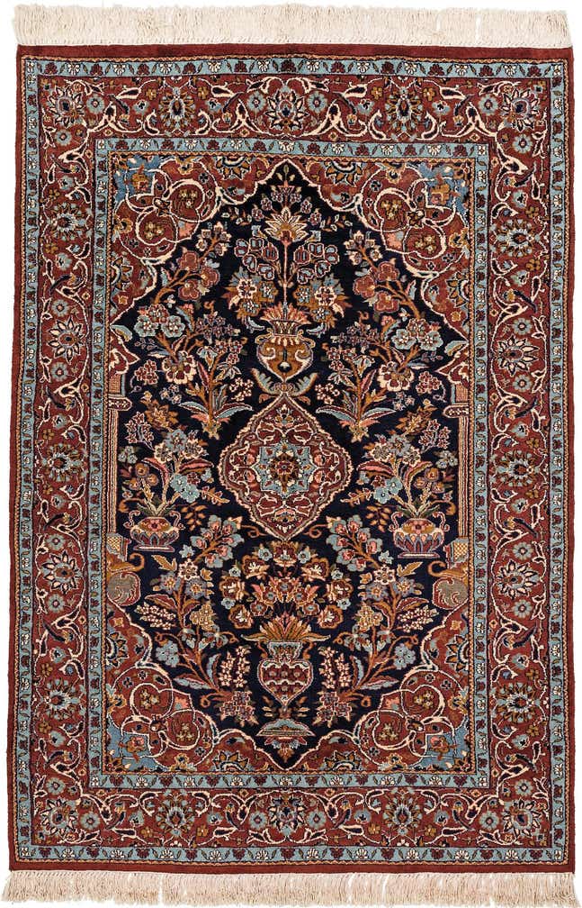 4' x 6' Hand Knotted Kashan Wool Rug