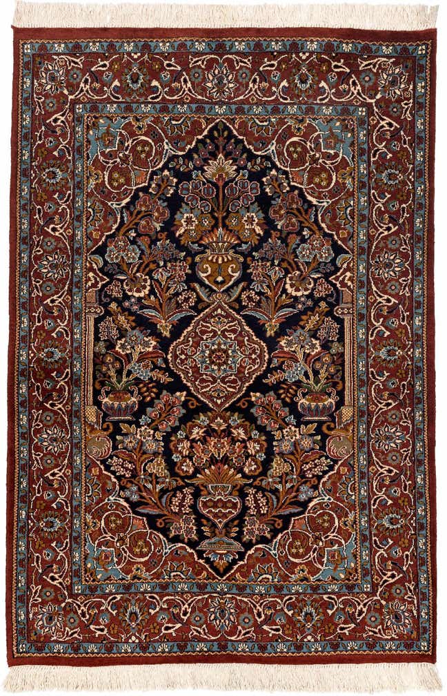 3' 10 x 5' 9 Hand Knotted Kashan Oriental Wool Rug