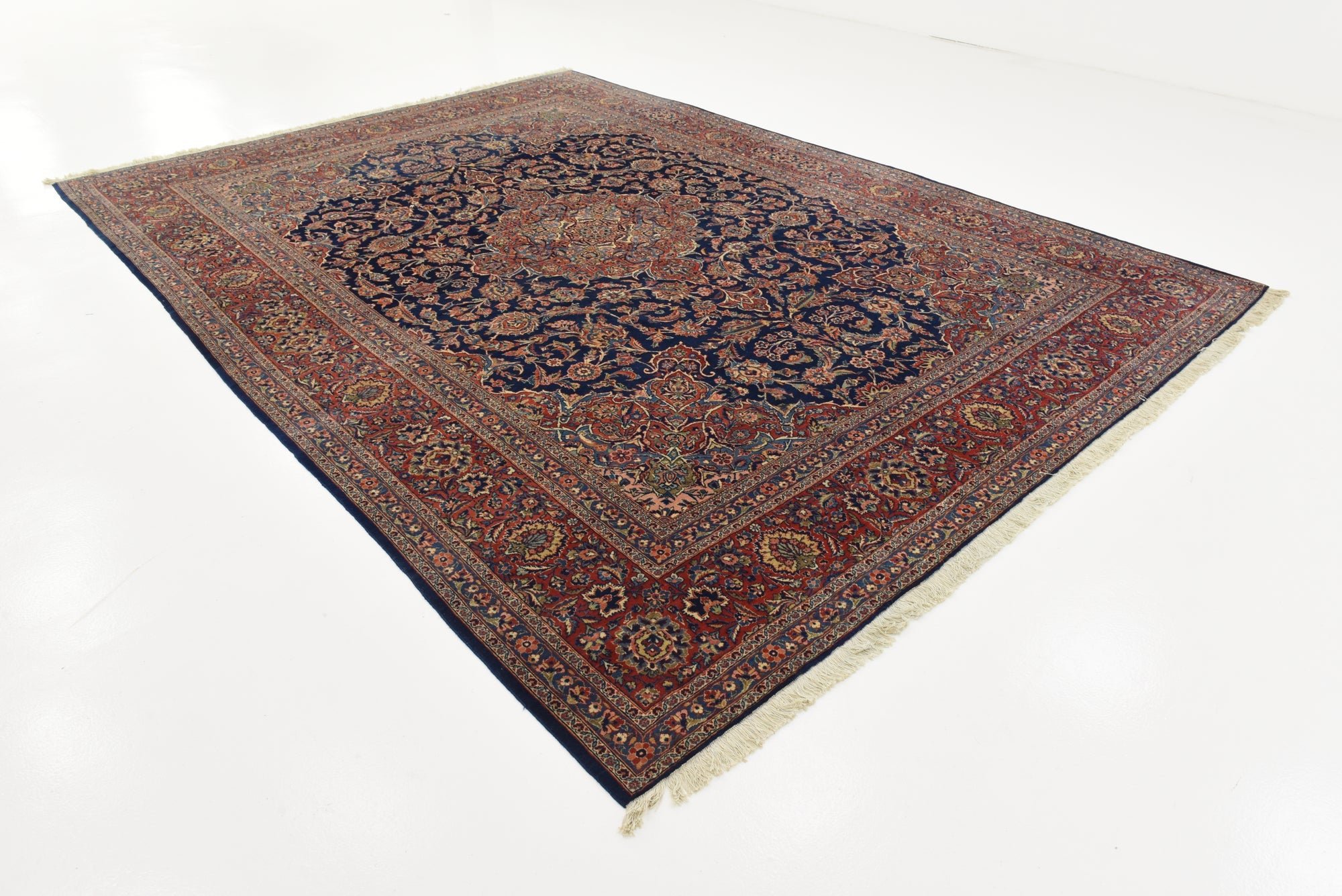 9' x 12' 1 Hand Knotted Kashan Persian Wool Rug