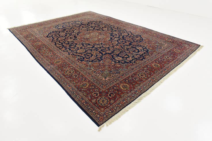 Detail image of 9' x 12' 1 Hand Knotted Kashan Persian Wool Rug