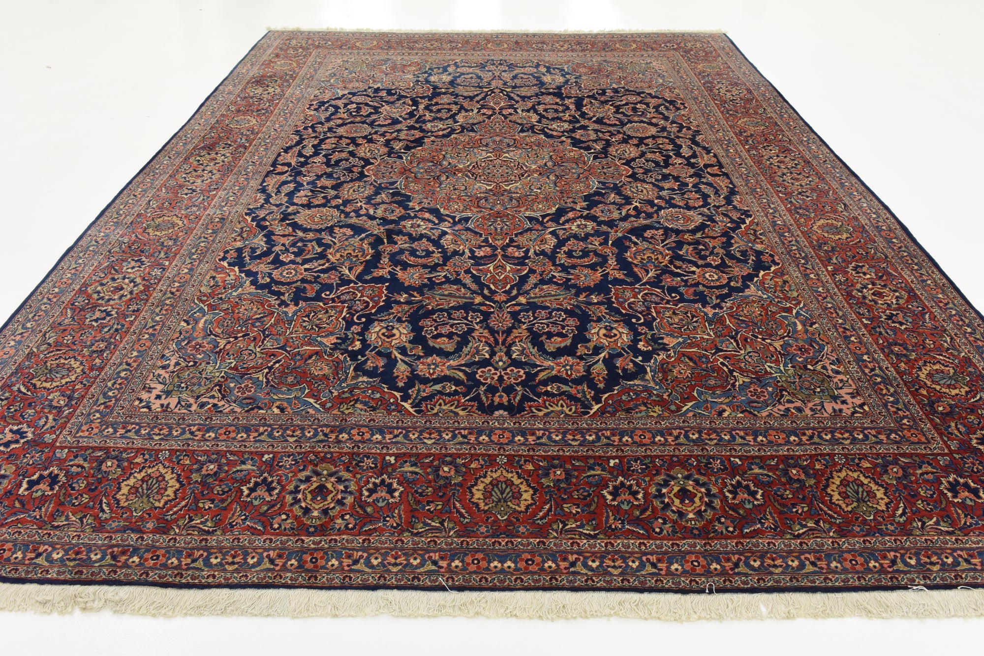 9' x 12' 1 Hand Knotted Kashan Persian Wool Rug