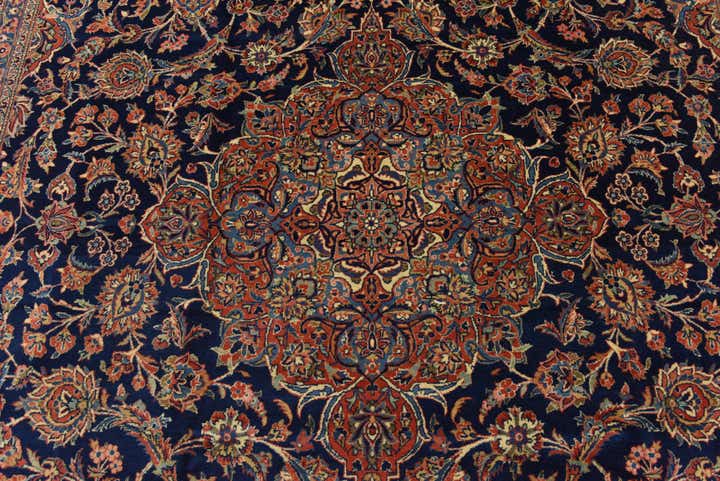 9' x 12' 1 Hand Knotted Kashan Persian Wool Rug