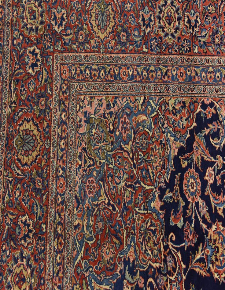 Detail image of 9' x 12' 1 Hand Knotted Kashan Persian Wool Rug