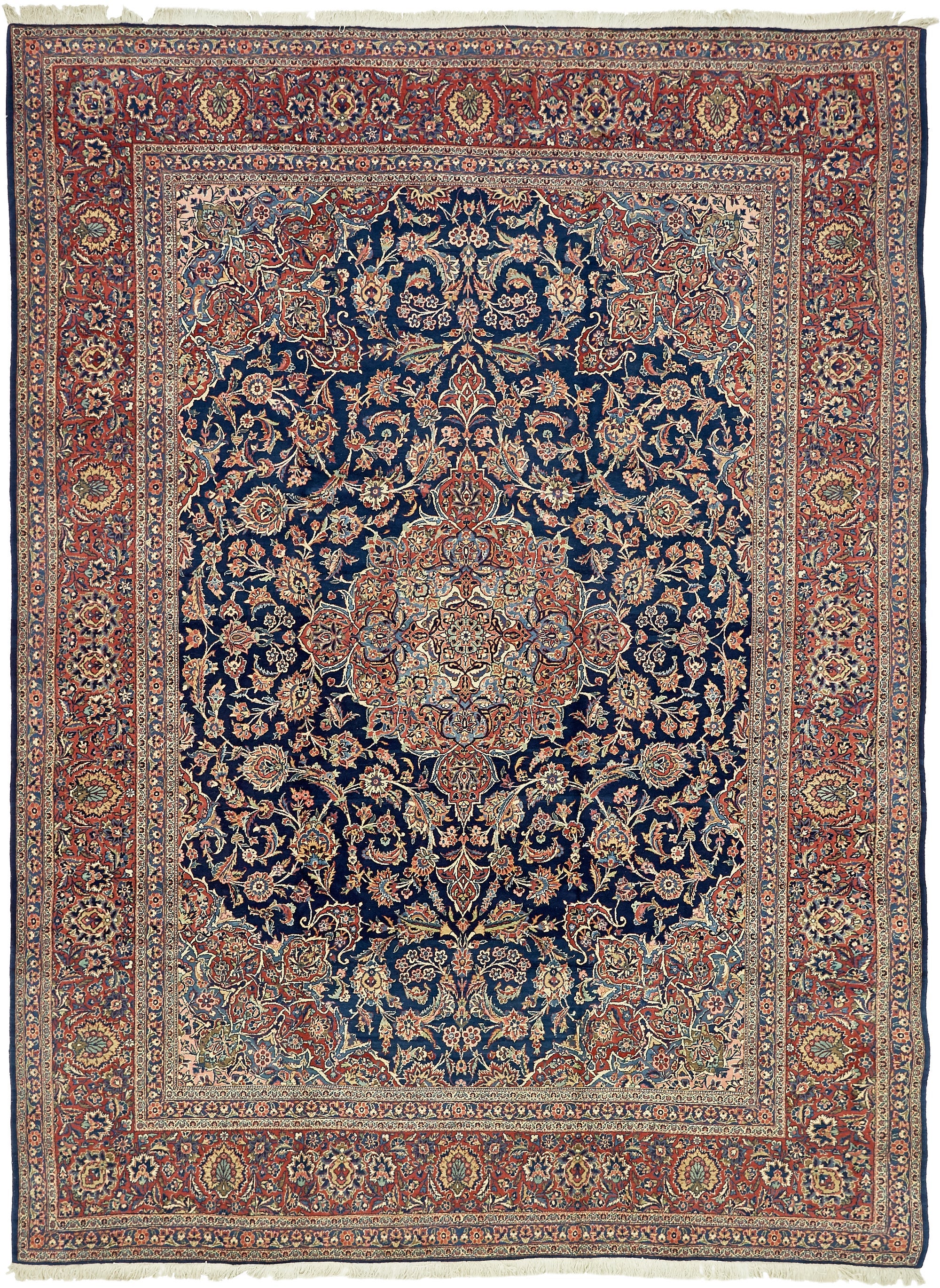 9' x 12' 1 Hand Knotted Kashan Persian Wool Rug
