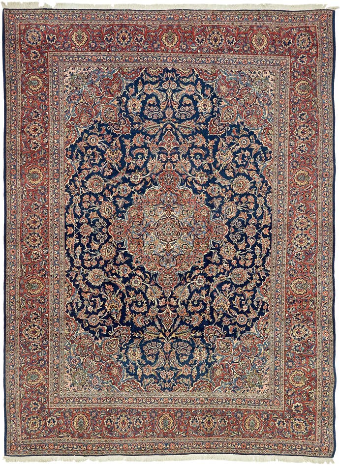 Detail image of 9' x 12' 1 Hand Knotted Kashan Persian Wool Rug