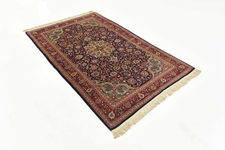4' 4 x 7' 2 Hand Knotted Kashan Persian Wool Rug