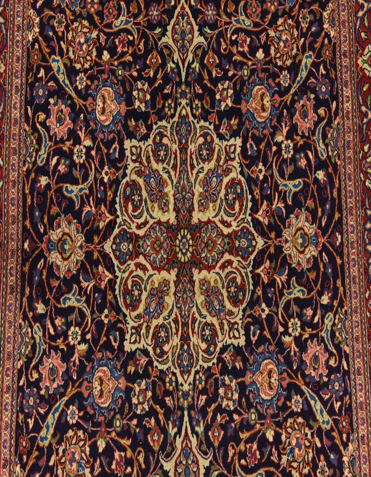 Detail image of 4' 4 x 7' 2 Hand Knotted Kashan Persian Wool Rug
