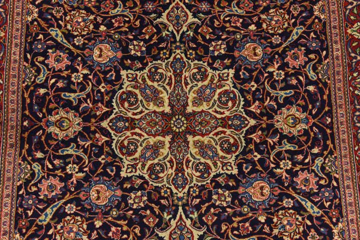 4' 4 x 7' 2 Hand Knotted Kashan Persian Wool Rug