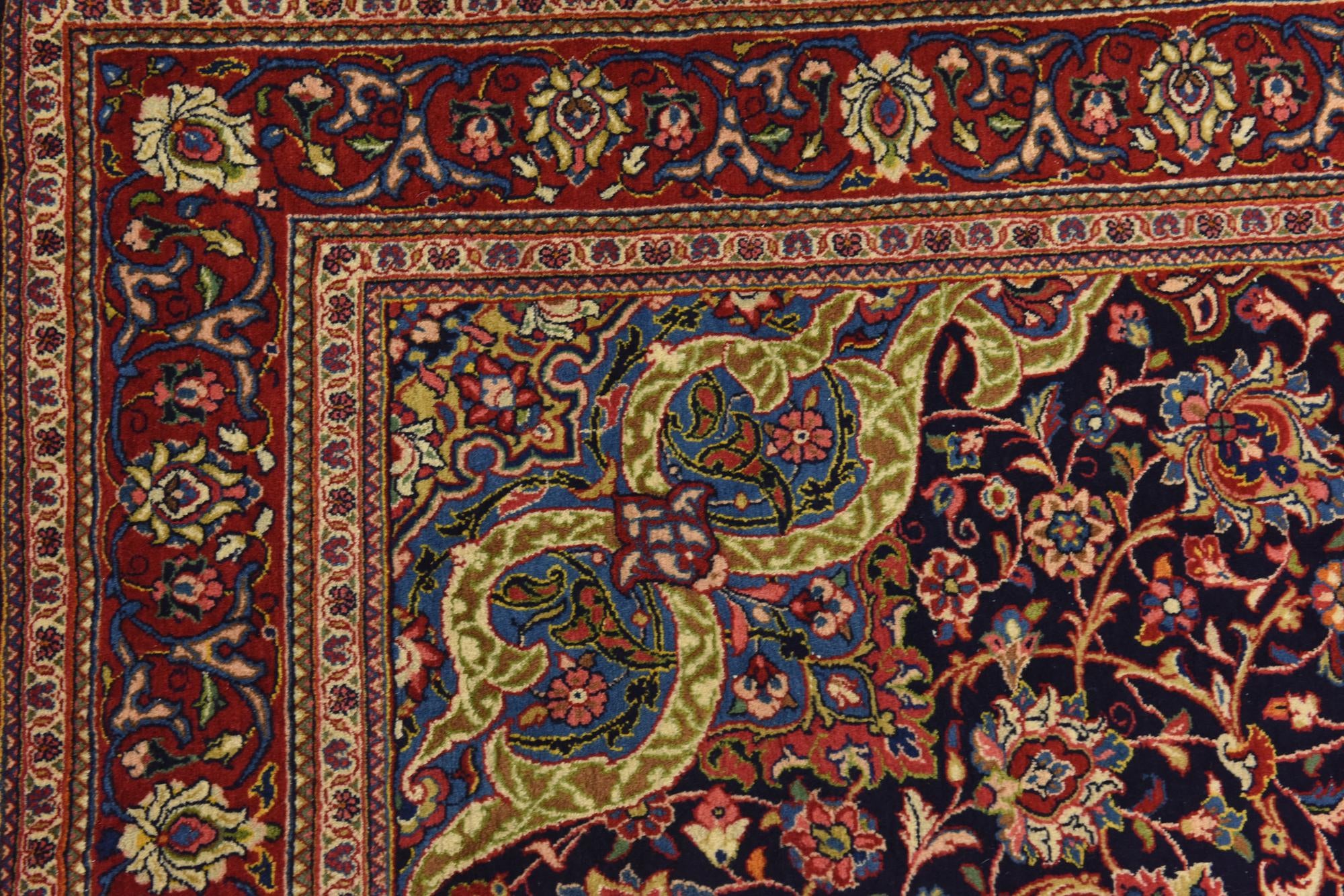 4' 4 x 7' 2 Hand Knotted Kashan Persian Wool Rug