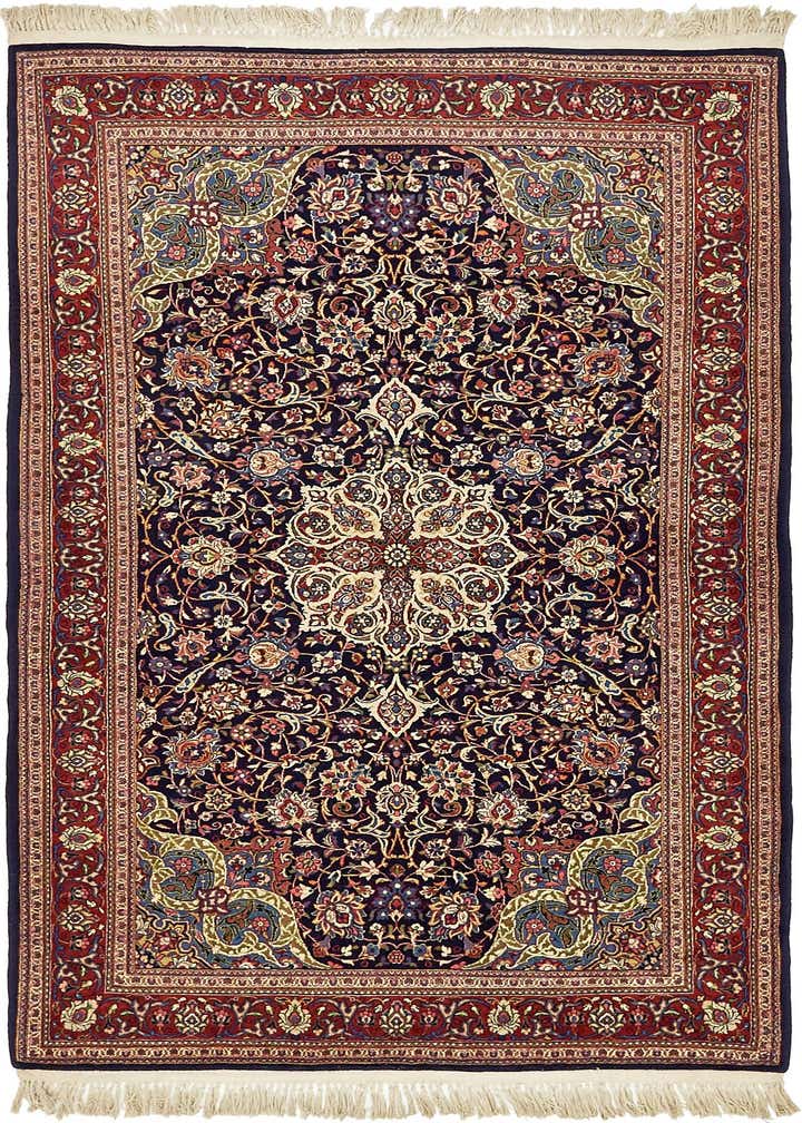 4' 4 x 7' 2 Hand Knotted Kashan Persian Wool Rug