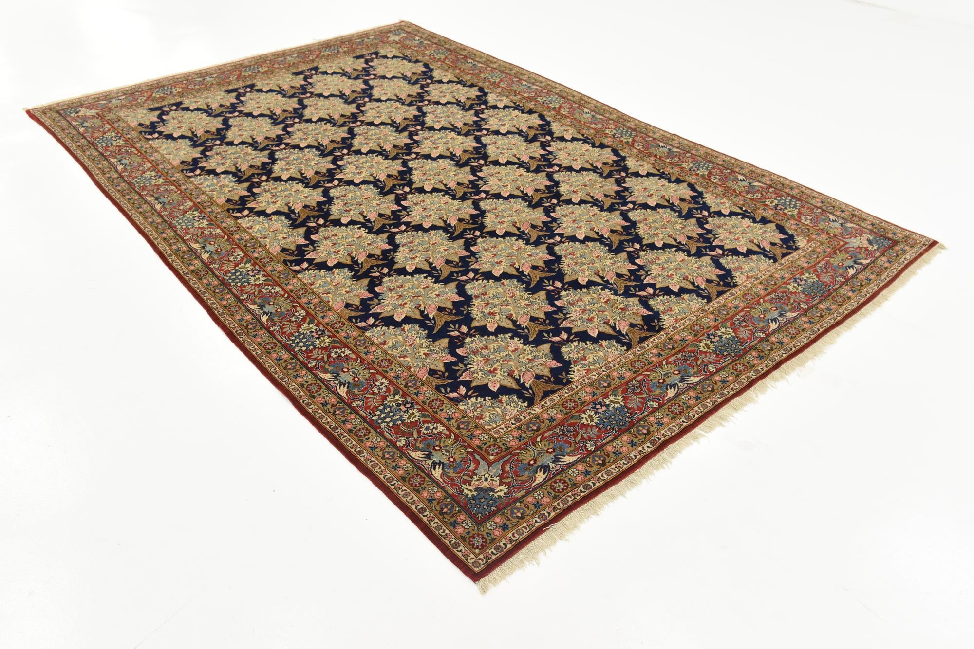 7' x 10' 8 Hand Knotted Kashan Persian Rug