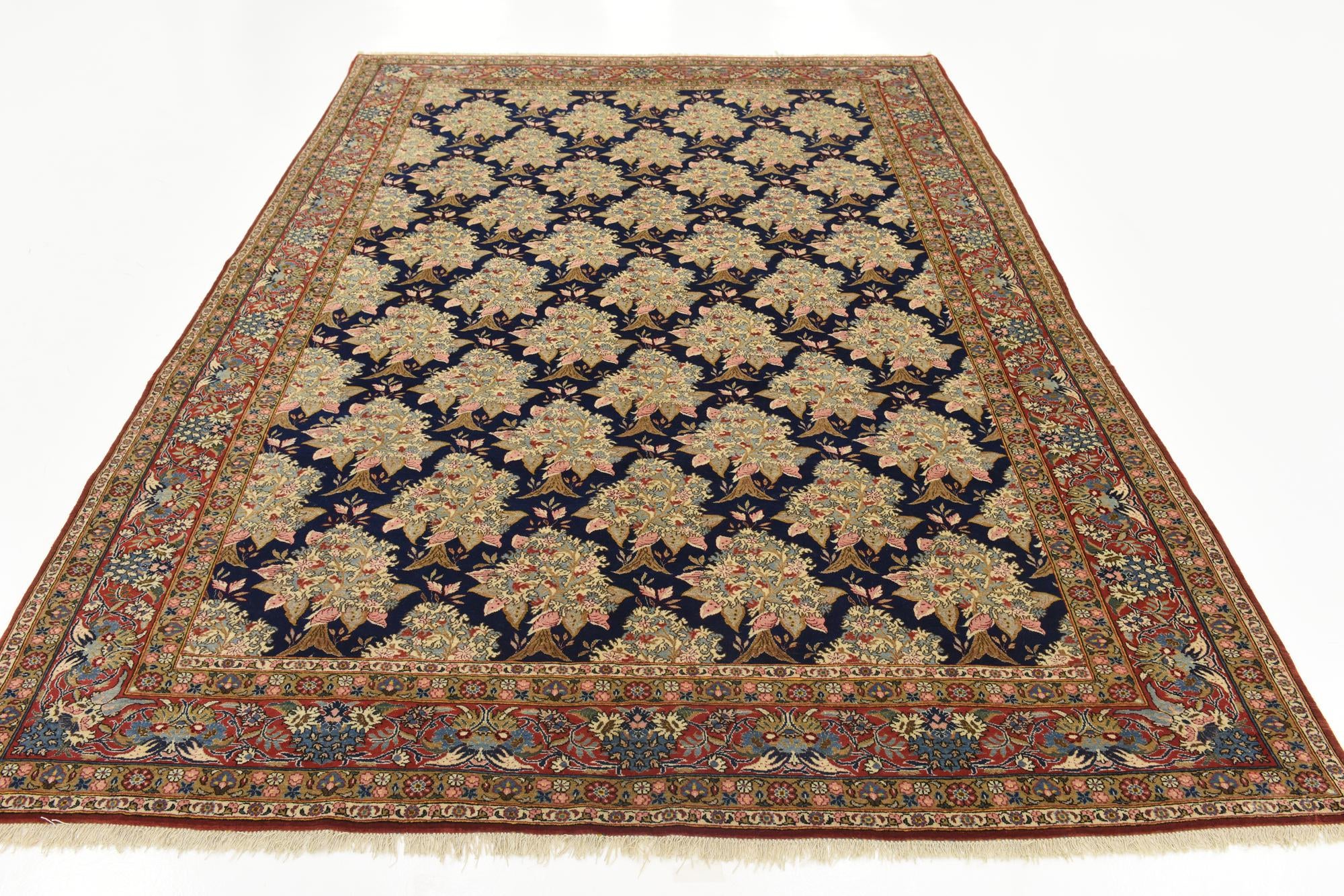 7' x 10' 8 Hand Knotted Kashan Persian Rug