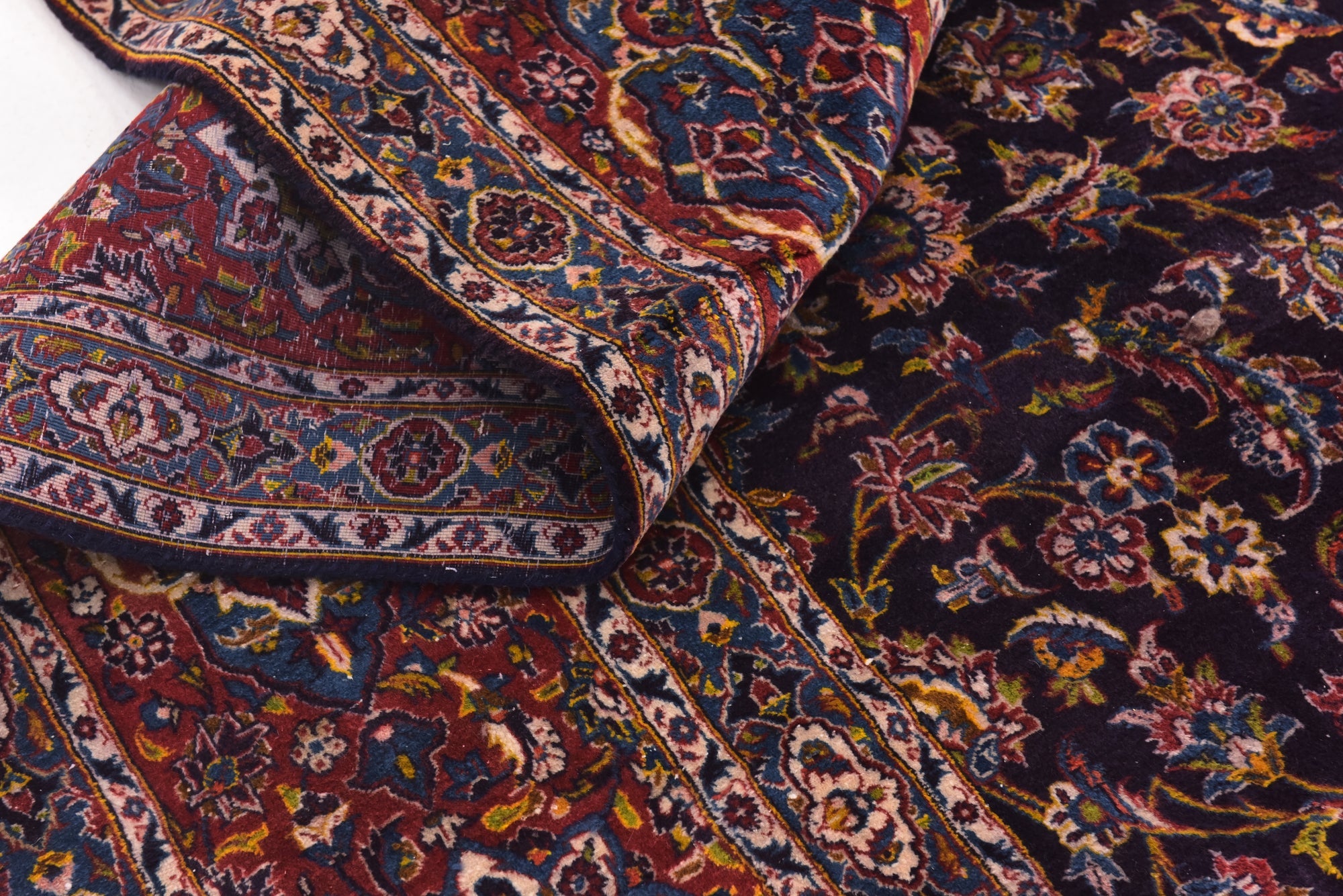 8' 5 x 13' 2 Hand Knotted Kashan Persian Wool Rug