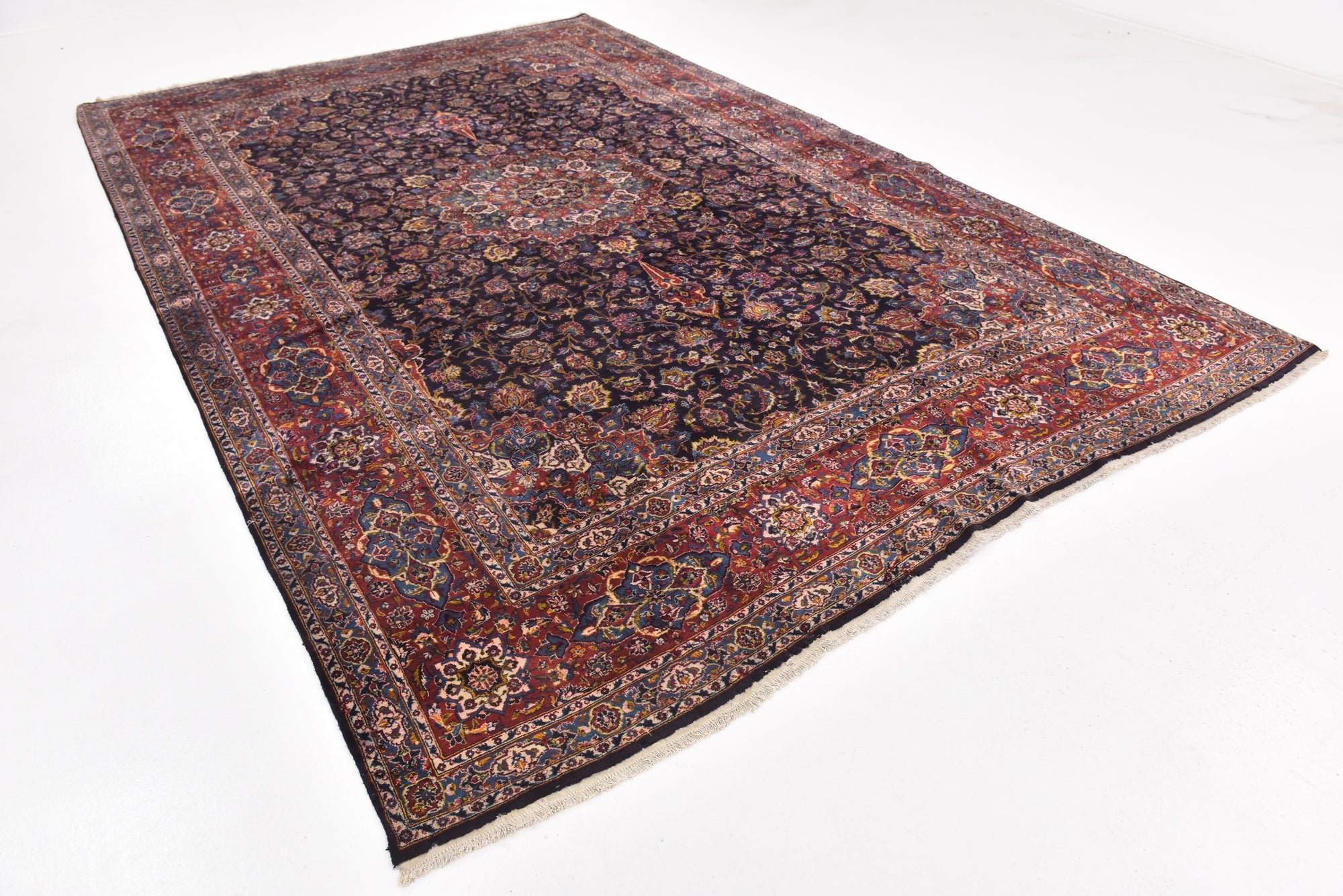 8' 5 x 13' 2 Hand Knotted Kashan Persian Wool Rug