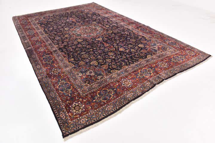 8' 5 x 13' 2 Hand Knotted Kashan Persian Wool Rug