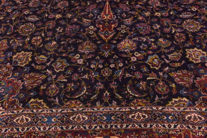 8' 5 x 13' 2 Hand Knotted Kashan Persian Wool Rug