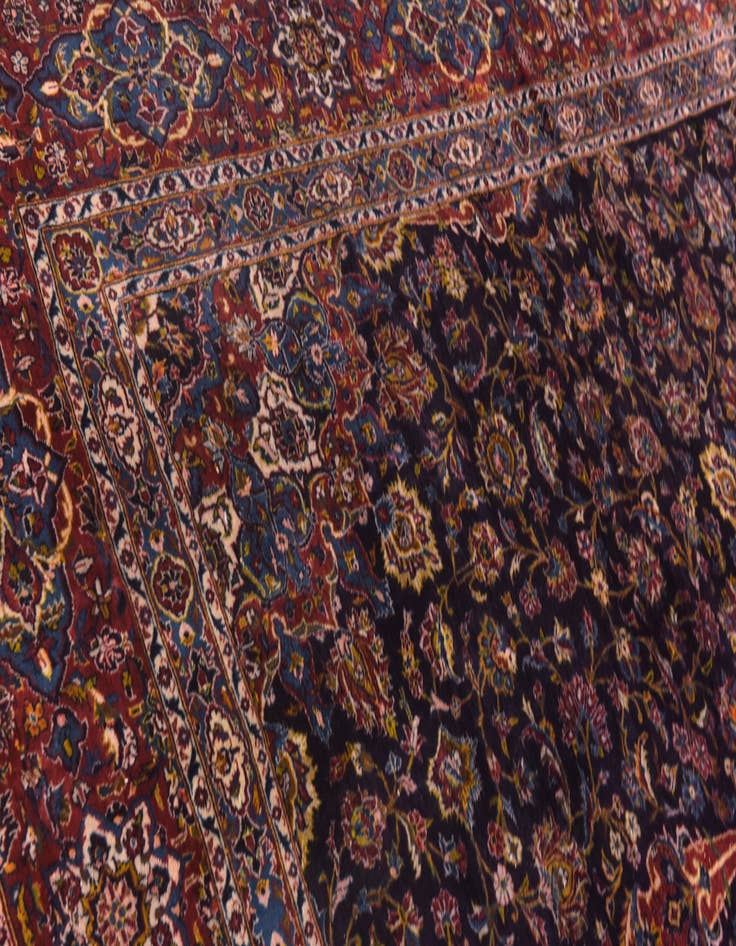 Detail image of 8' 5 x 13' 2 Hand Knotted Kashan Persian Wool Rug
