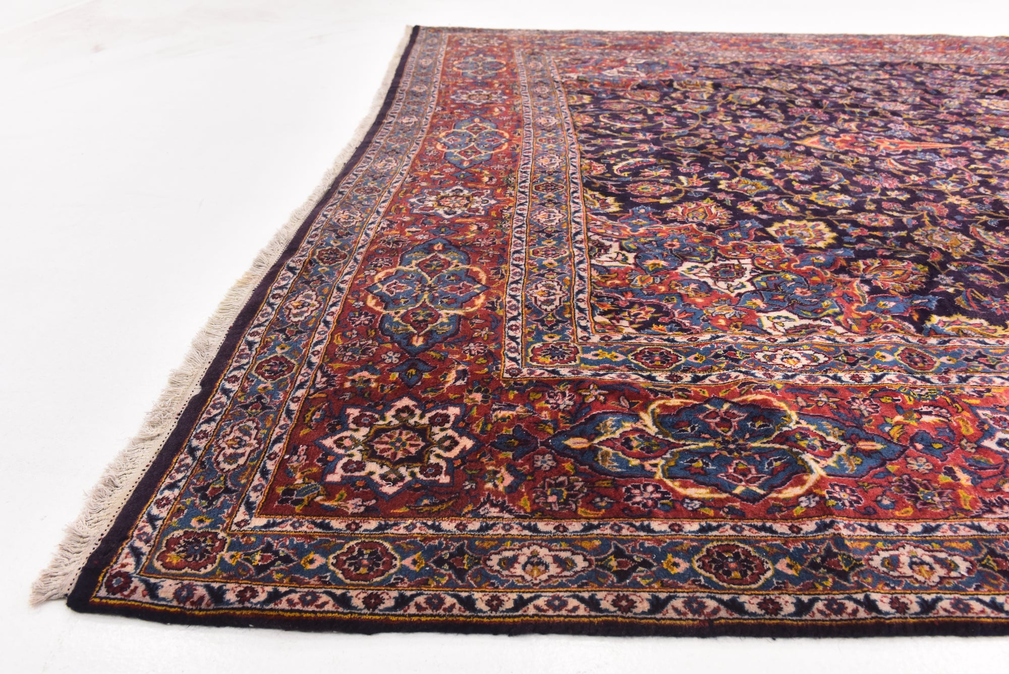 8' 5 x 13' 2 Hand Knotted Kashan Persian Wool Rug