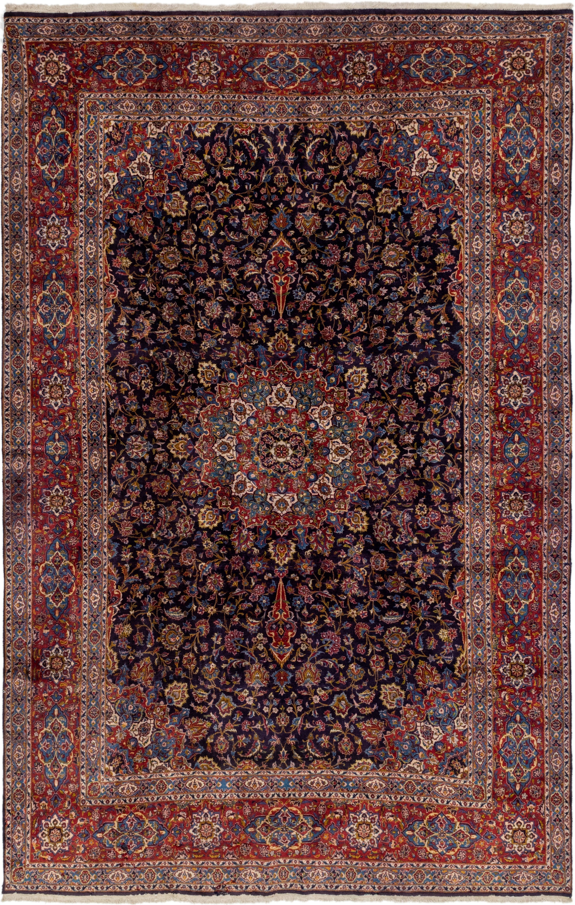 8' 5 x 13' 2 Hand Knotted Kashan Persian Wool Rug