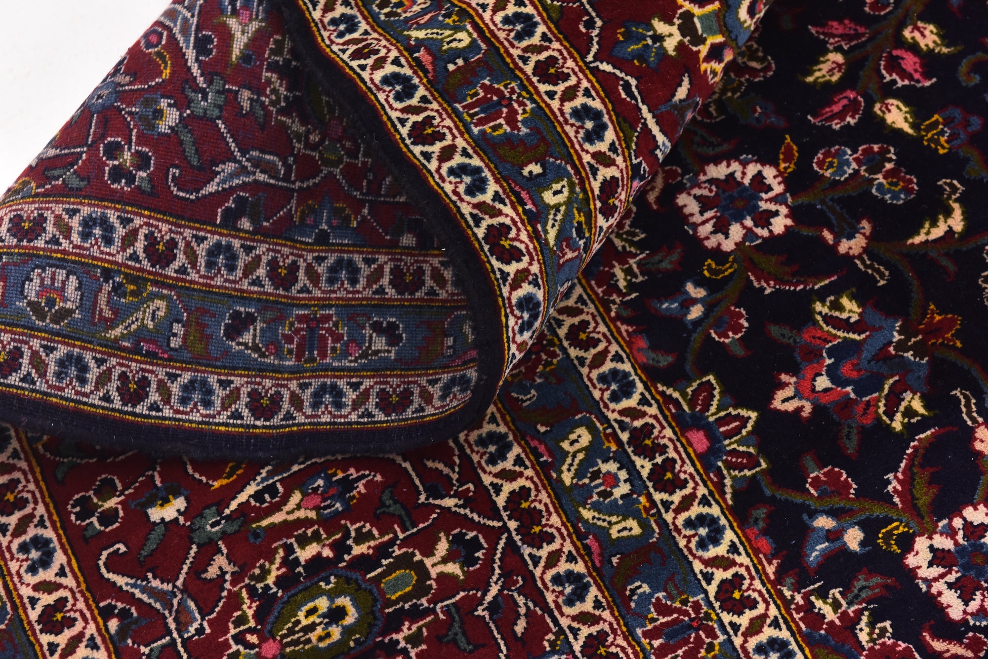 9' 9 x 12' 9 Hand Knotted Kashan Persian Wool Rug