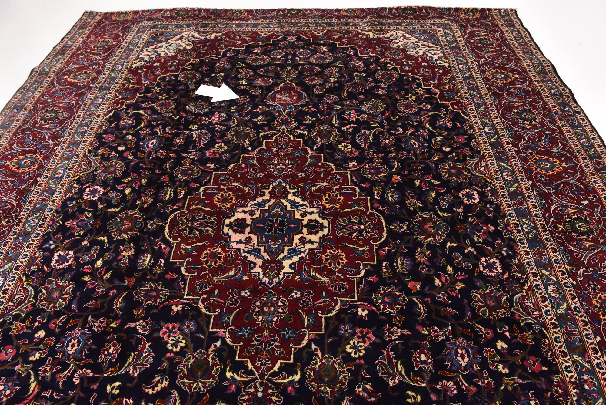 9' 9 x 12' 9 Hand Knotted Kashan Persian Wool Rug
