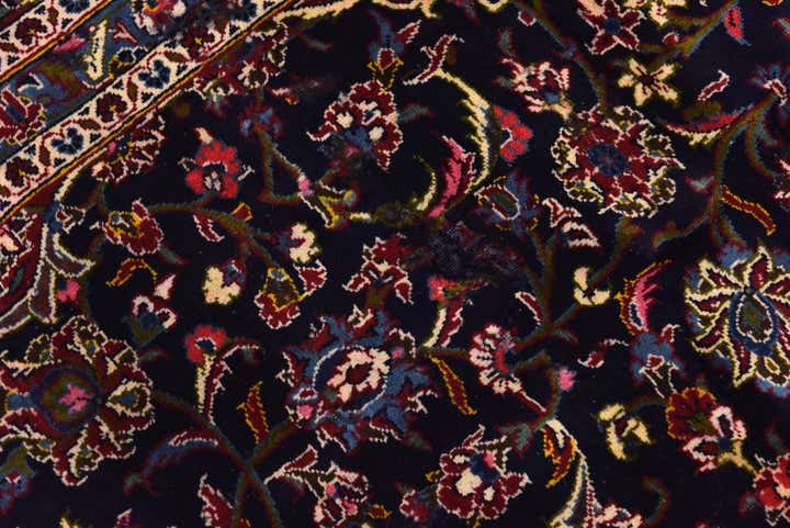 9' 9 x 12' 9 Hand Knotted Kashan Persian Wool Rug