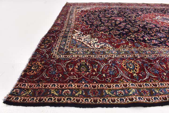 9' 9 x 12' 9 Hand Knotted Kashan Persian Wool Rug