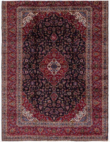 9' 9 x 12' 9 Hand Knotted Kashan Persian Wool Rug