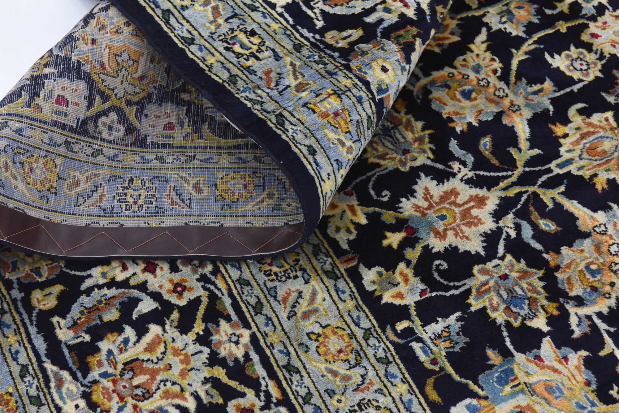 8' 9 x 12' 5 Hand Knotted Kashan Persian Wool Rug