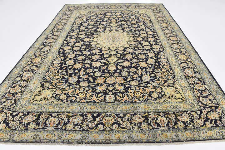 8' 9 x 12' 5 Hand Knotted Kashan Persian Wool Rug