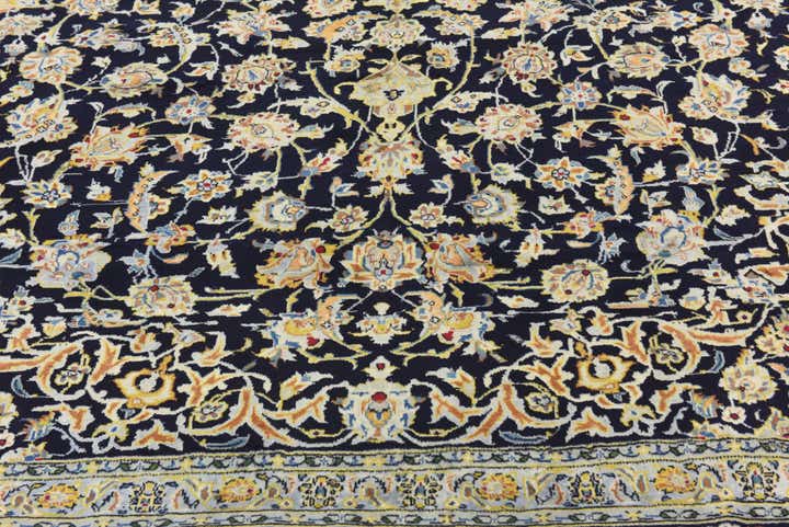 8' 9 x 12' 5 Hand Knotted Kashan Persian Wool Rug