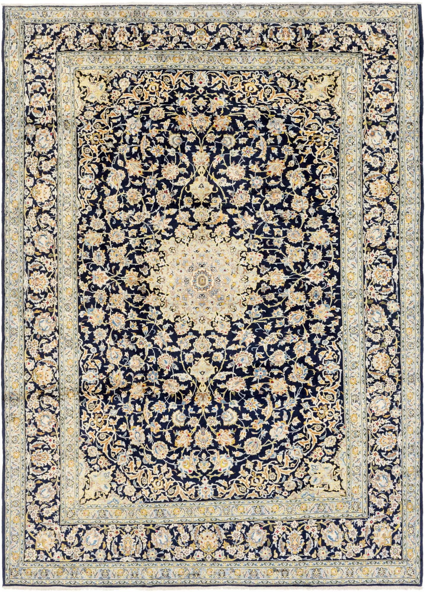 8' 9 x 12' 5 Hand Knotted Kashan Persian Wool Rug